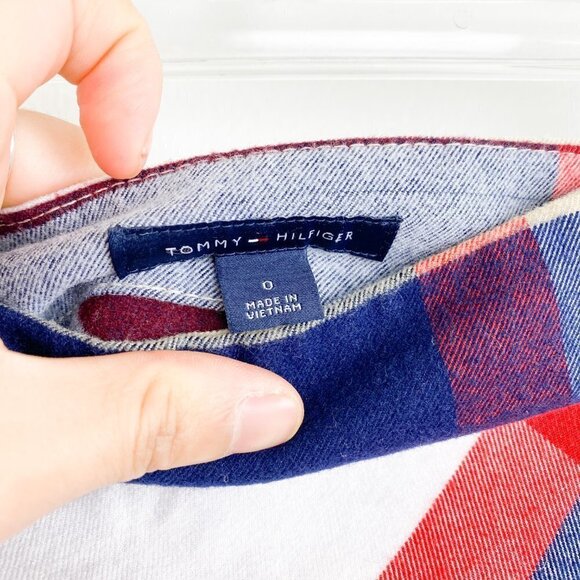 ☀️ TOMMY HILFIGER Plaid Mini Skirt Anchor Button Y2K 0 Schoolgirl Clueless Prep - Picture 6 of 6